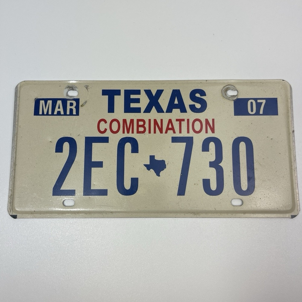 2007 Texas COMBINATION License Plate 2EC 730 Man Cave Decor Collectible